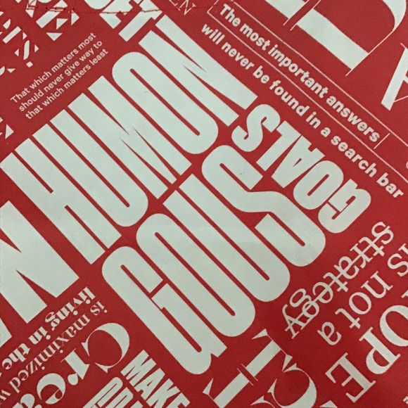 LULULEMON RED AND WHITE SMALL MANIFESTO REUSABLE TOTE BAG - Picture 11 of 11